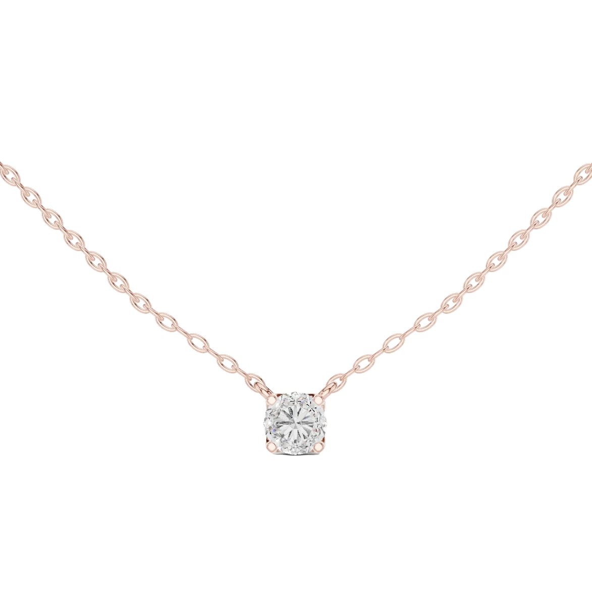 Minimal round cut solitaire diamond pendant in gold with lab grown diamond by Signora Jewels
