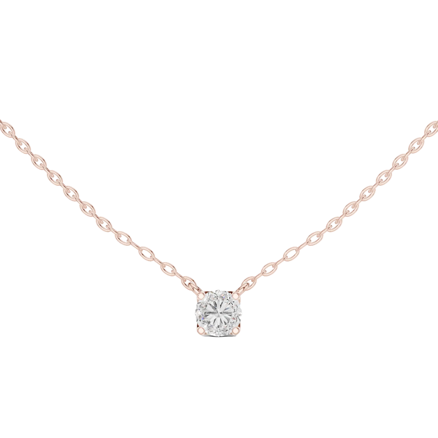 Minimal round cut solitaire diamond pendant in gold with lab grown diamond by Signora Jewels