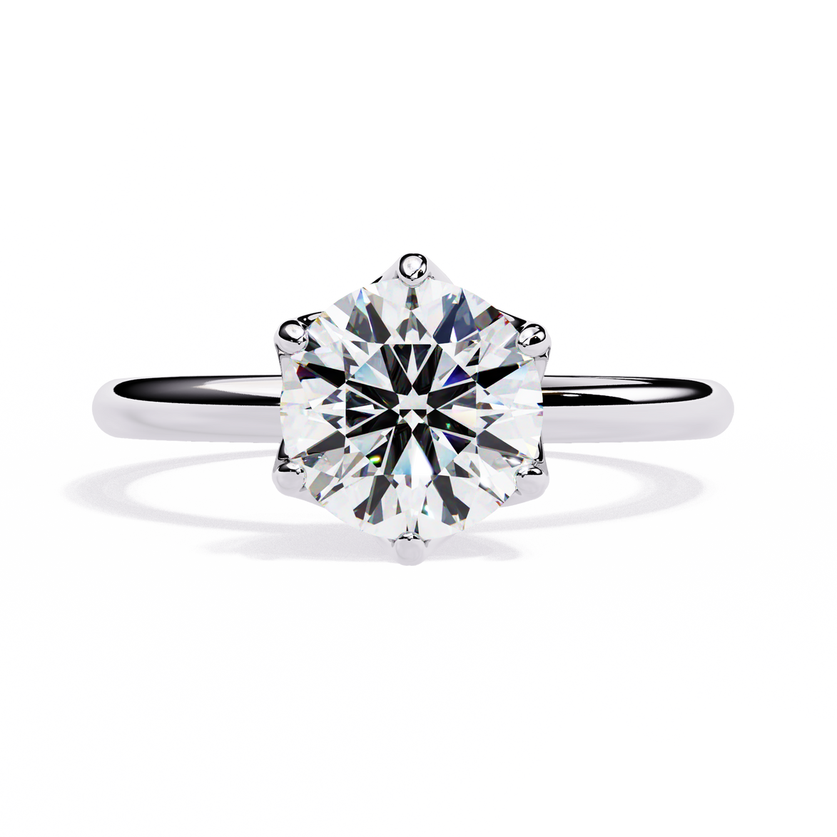 Diamond ring on a white background