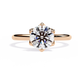 Classic round solitaire diamond engagement ring in white gold featuring a 1.56 CT round brilliant center stone with six-prong cathedral setting and hidden accent diamonds.