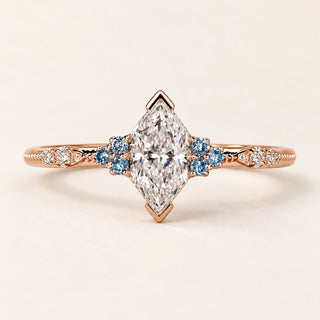 Dutch Marquise Lab Grown Diamond Cluster Engagement Ring in Rose Gold