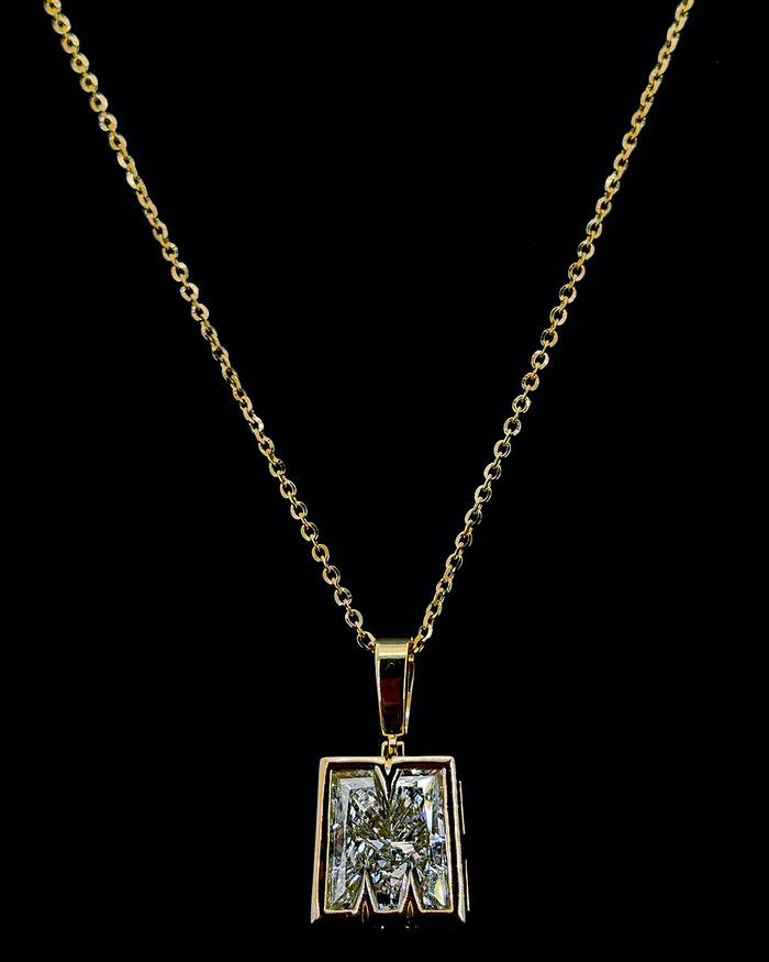 The Monogram — M-Shape Solitaire Pendant