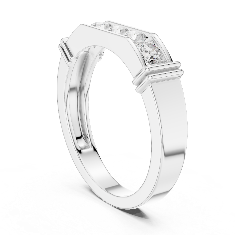Men’s five stone diamond ring in gold with round lab grown diamonds by Signora Jewels