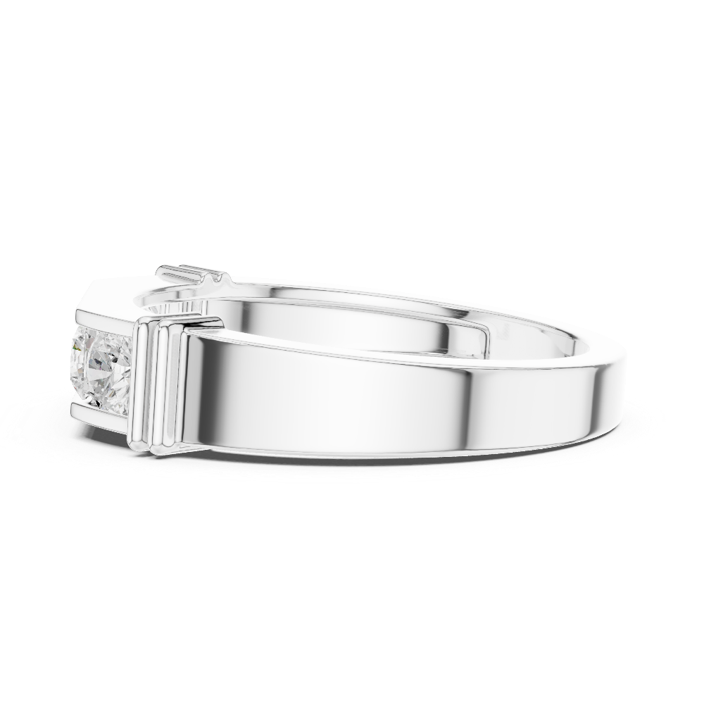 Men’s five stone diamond ring in gold with round lab grown diamonds by Signora Jewels