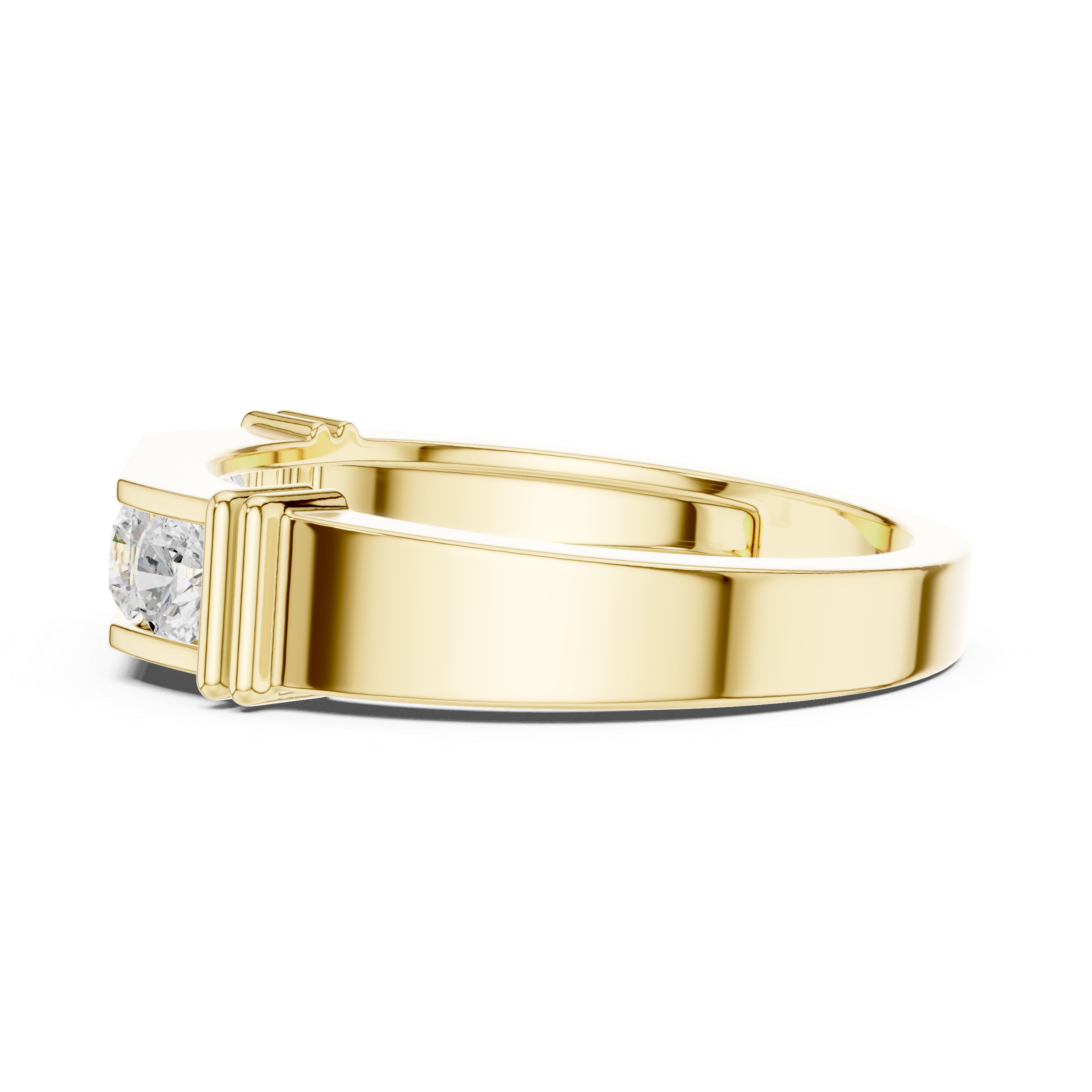 Men’s five stone diamond ring in gold with round lab grown diamonds by Signora Jewels