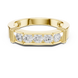 Men’s five stone diamond ring in gold with round lab grown diamonds by Signora Jewels