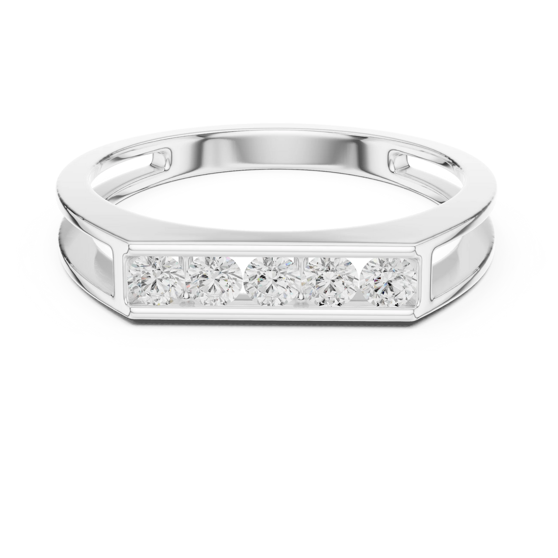 Round Diamond Channel Set Band
