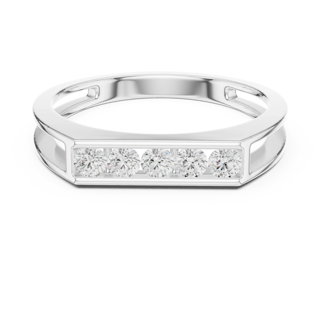 Round Diamond Channel Set Band