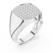 Men’s rectangular diamond signet ring in gold with lab grown diamonds by Signora Jewels