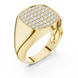 Men’s rectangular diamond signet ring in gold with lab grown diamonds by Signora Jewels