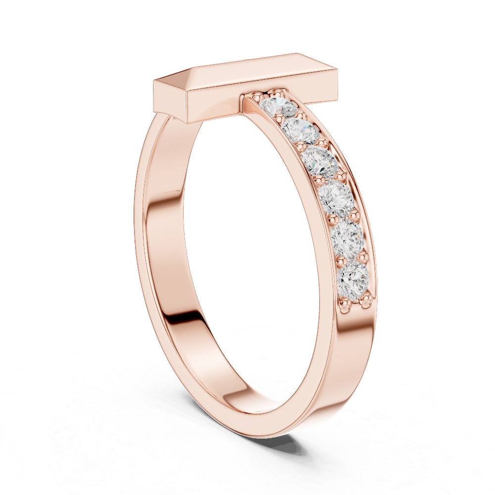 Minimal men’s diamond ring in gold with round lab grown diamonds by Signora Jewels