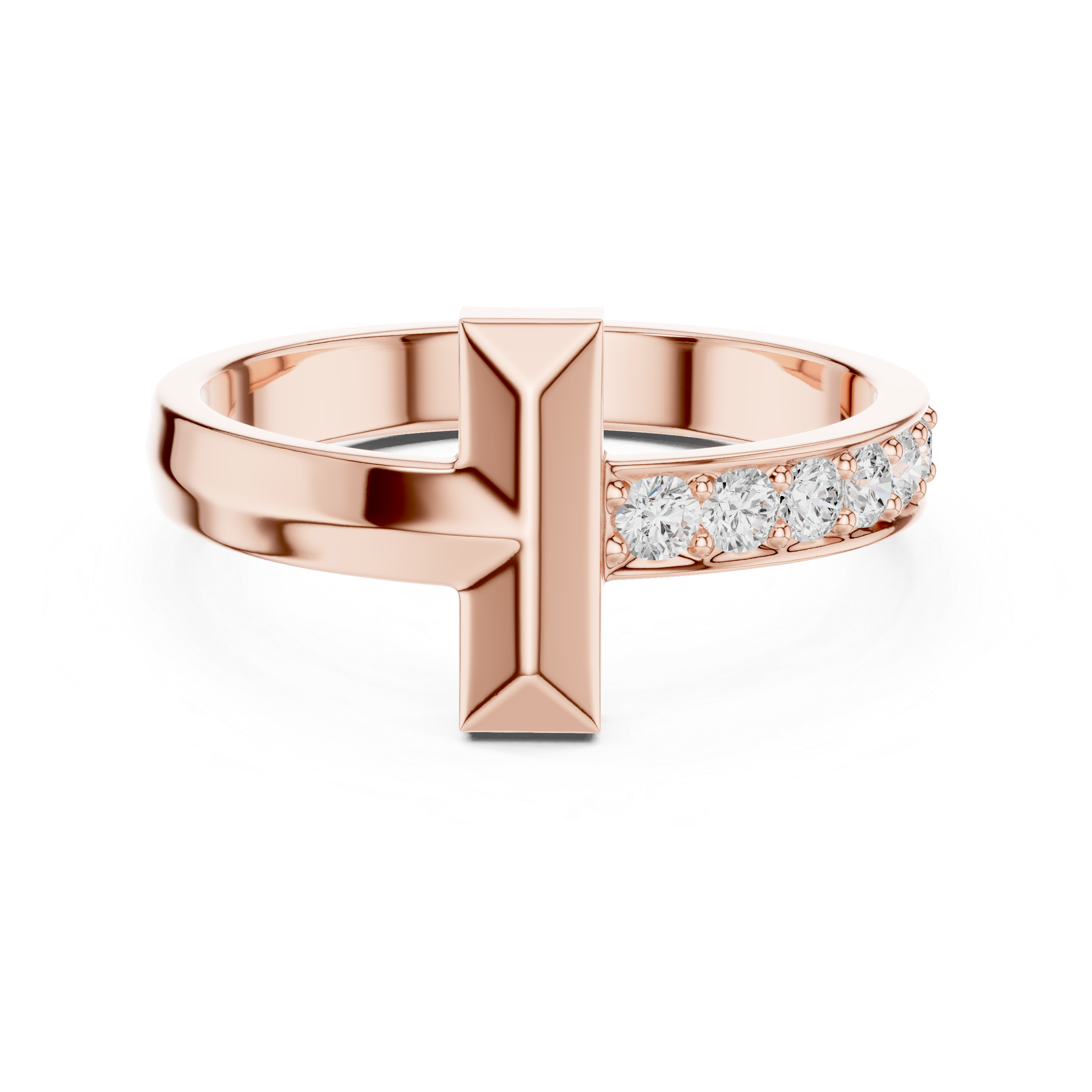 Minimal men’s diamond ring in gold with round lab grown diamonds by Signora Jewels
