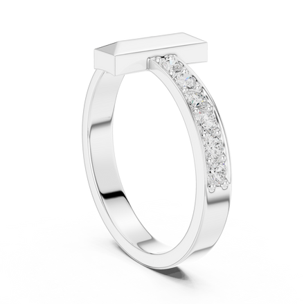 Minimal men’s diamond ring in gold with round lab grown diamonds by Signora Jewels