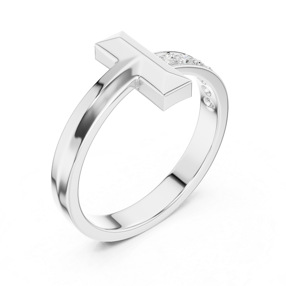 Minimal men’s diamond ring in gold with round lab grown diamonds by Signora Jewels