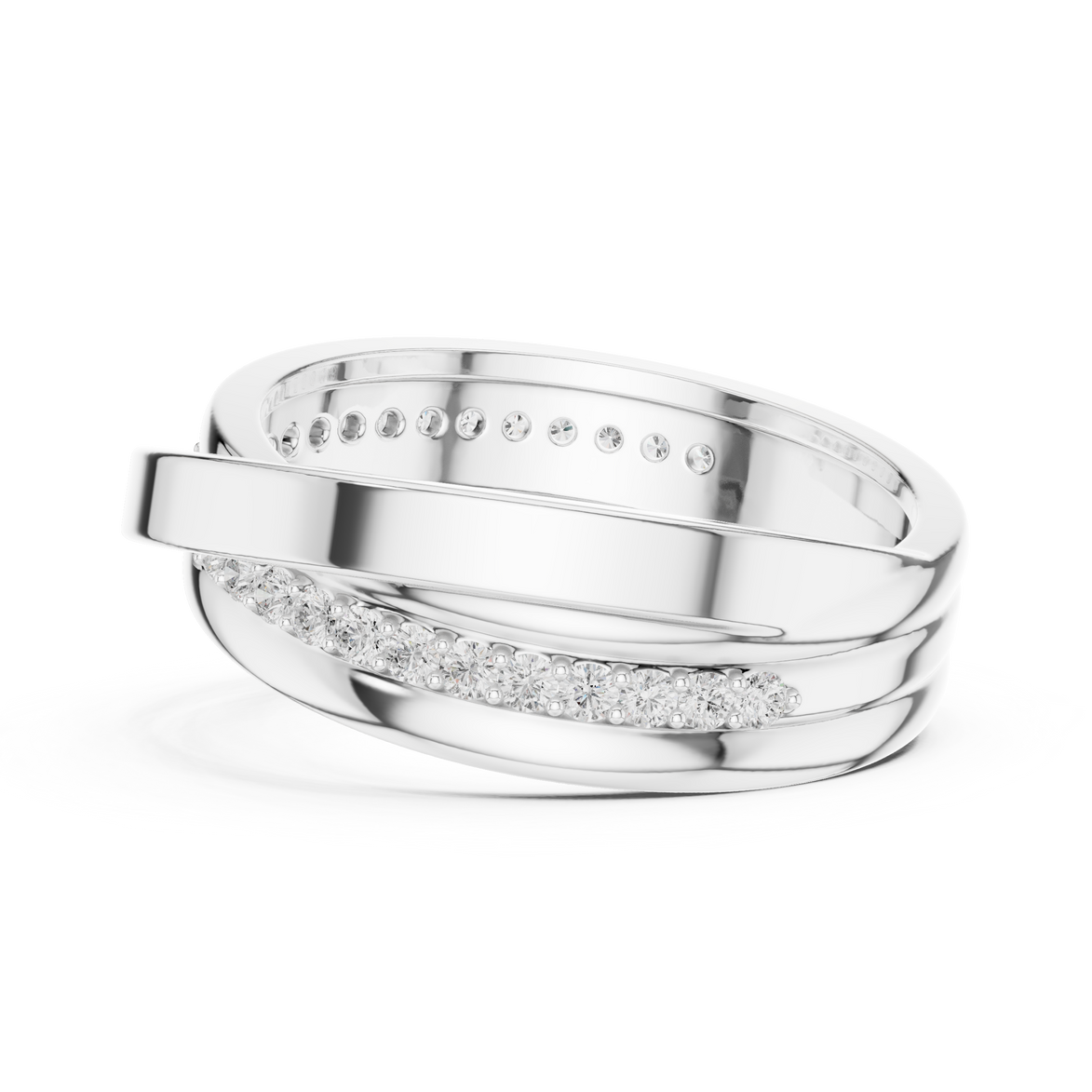 Men’s criss cross diamond ring