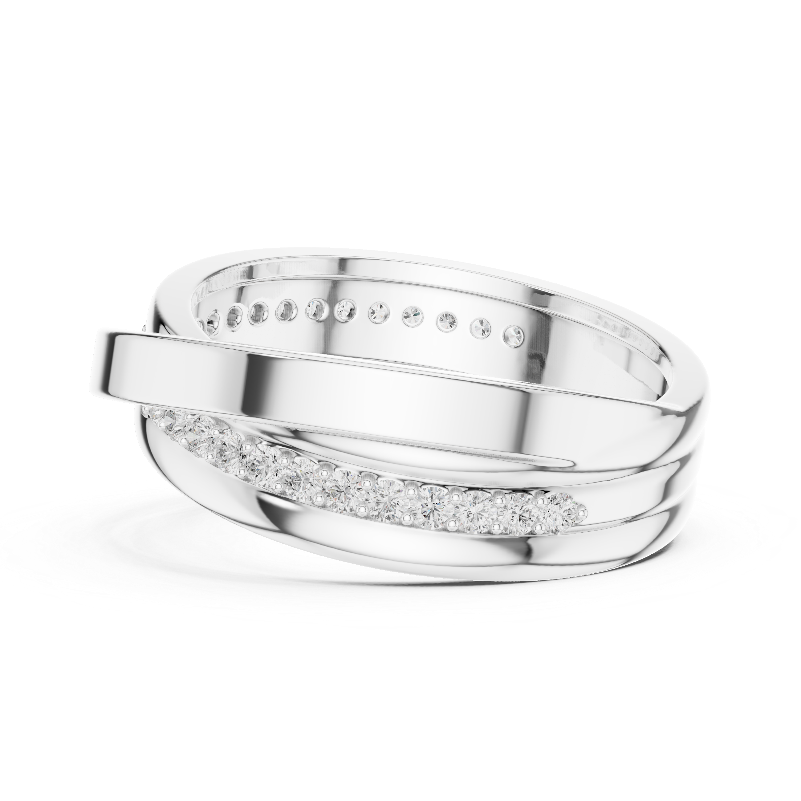 Men’s criss cross diamond ring