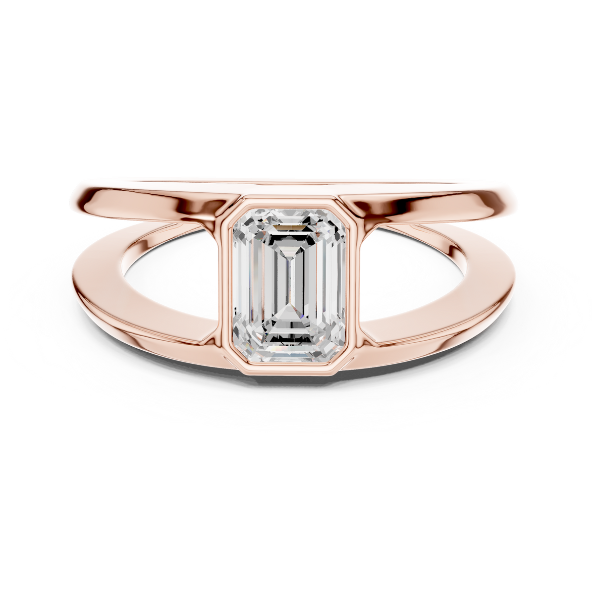 Emerald cut solitaire men ring