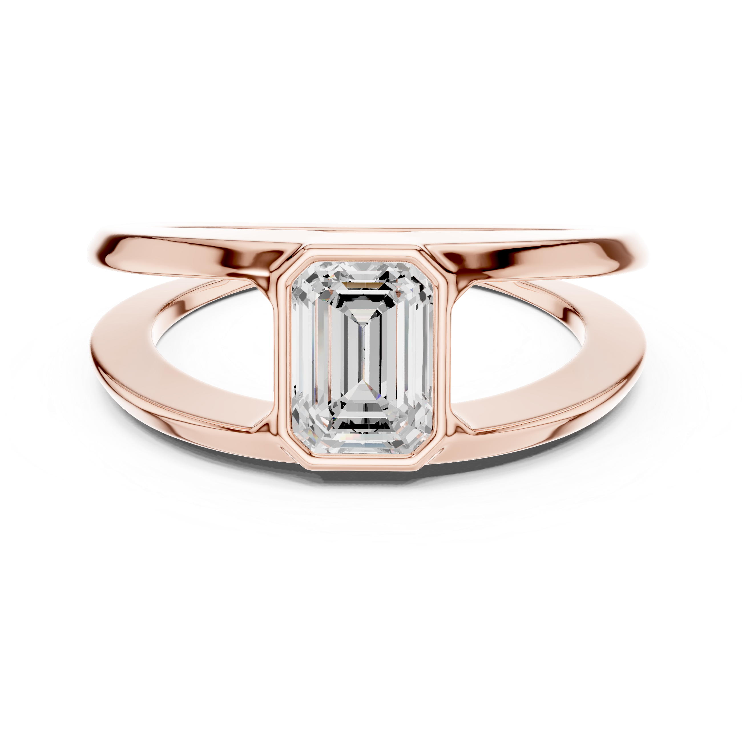 Emerald cut solitaire men ring