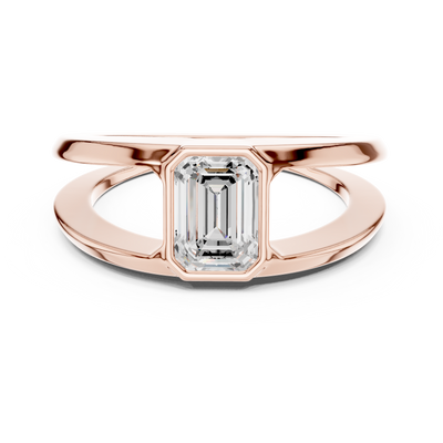 Emerald cut solitaire men ring