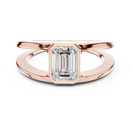Emerald cut solitaire men ring