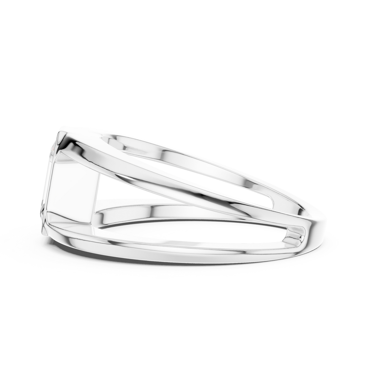Emerald cut solitaire men ring