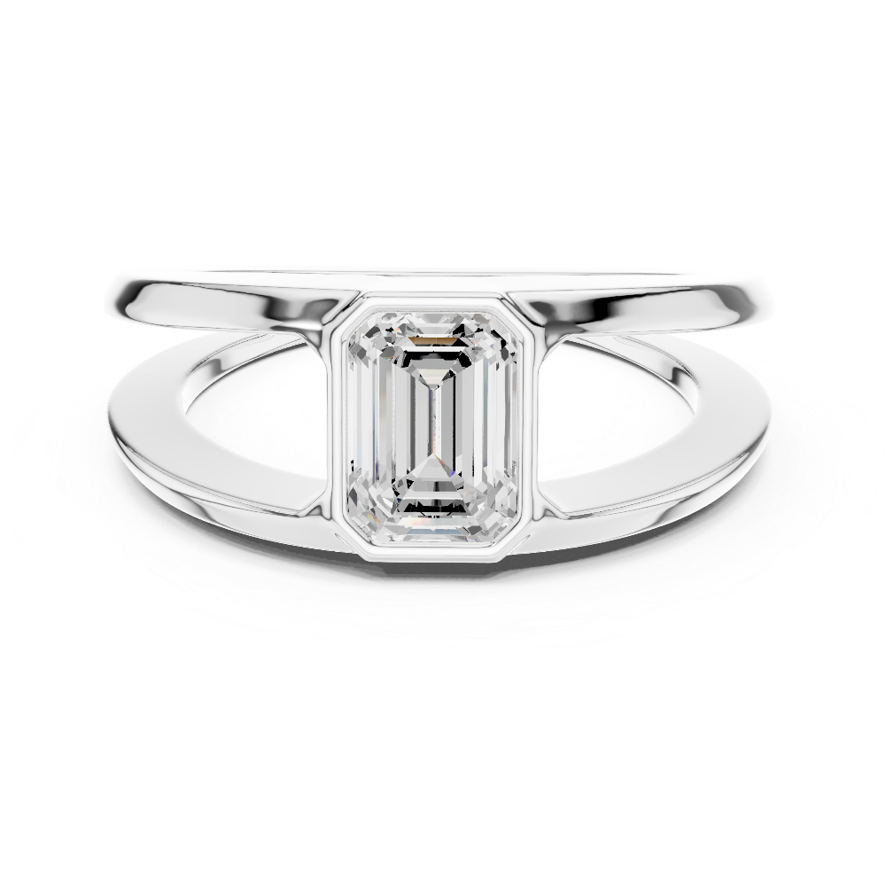 Emerald cut solitaire men ring