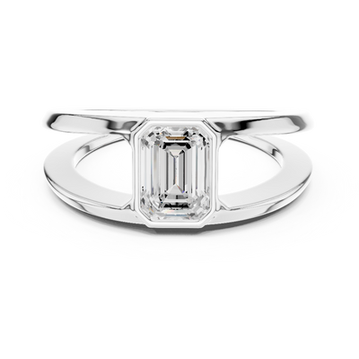 Emerald cut solitaire men ring