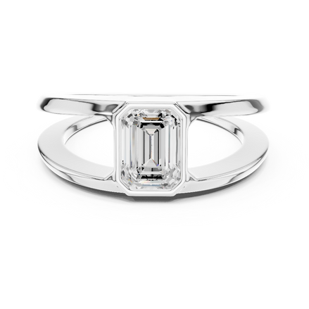 Emerald cut solitaire men ring