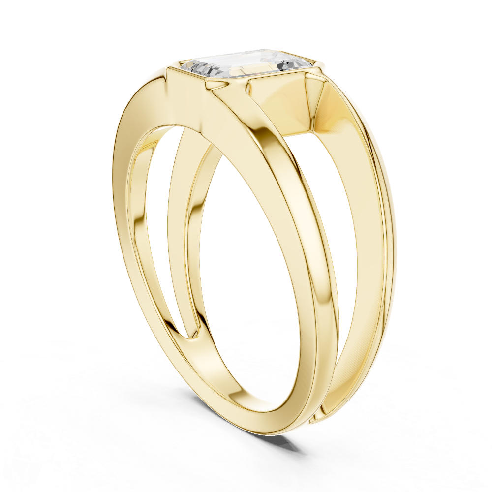 Emerald cut solitaire men ring