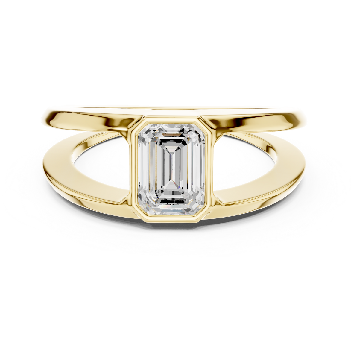 Emerald cut solitaire men ring