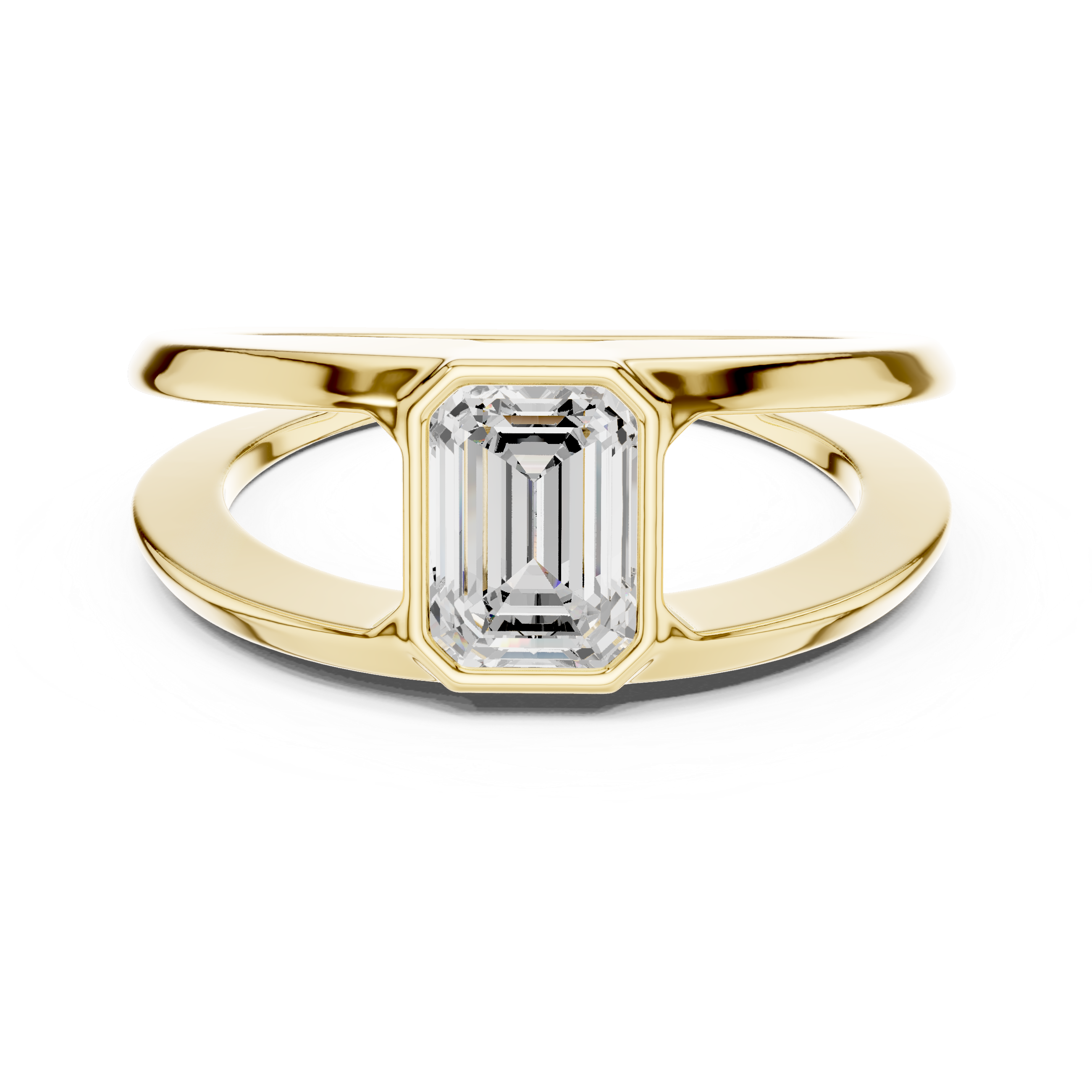 Emerald cut solitaire men ring