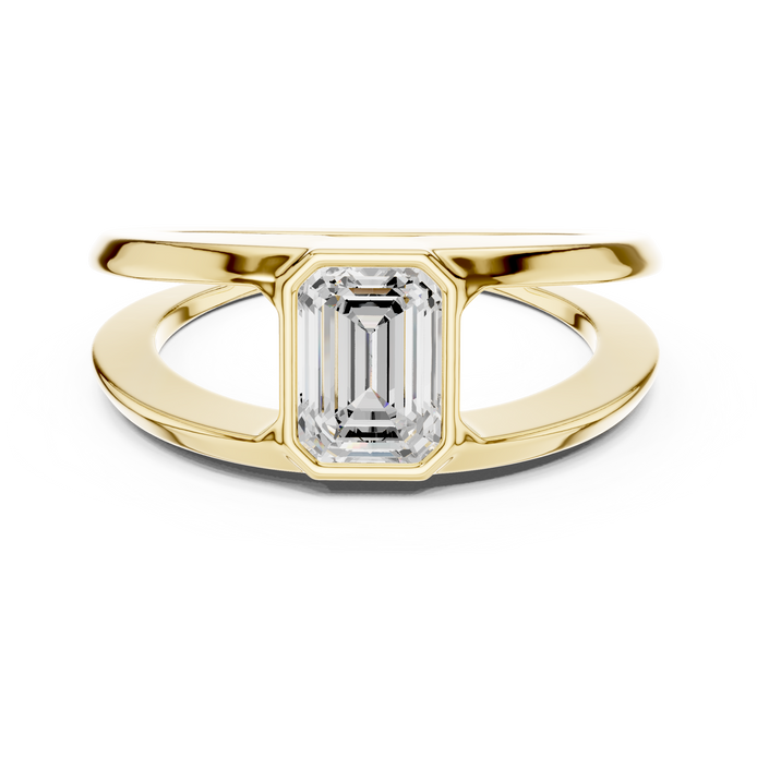 Emerald cut solitaire men ring