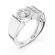 Men’s bold solitaire diamond ring in gold with side channel diamonds