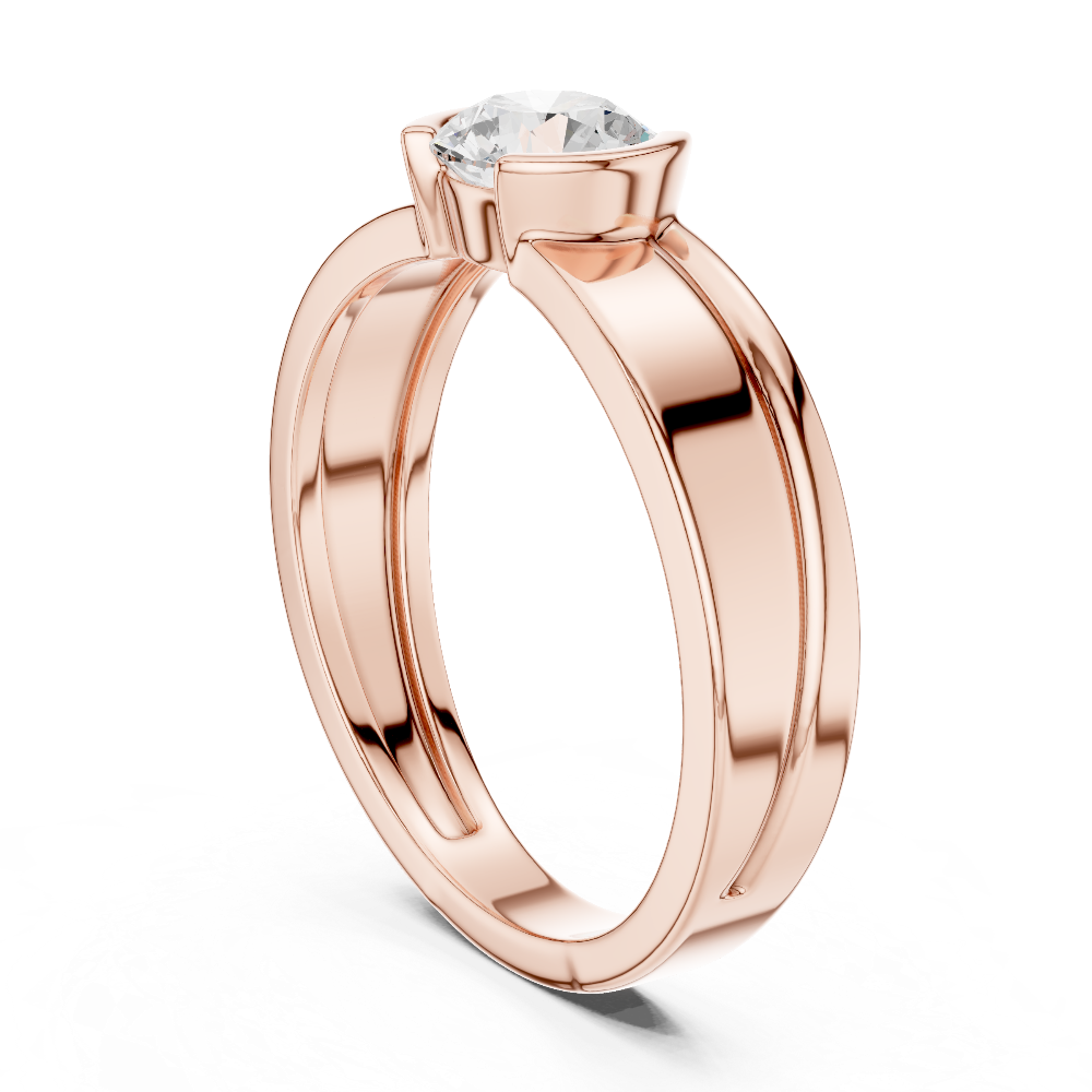 Modern solitaire men ring