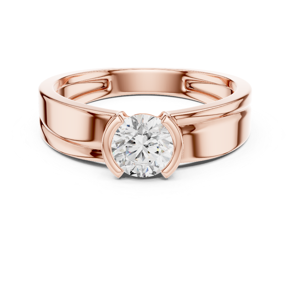 Modern solitaire men ring
