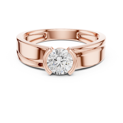 Modern solitaire men ring