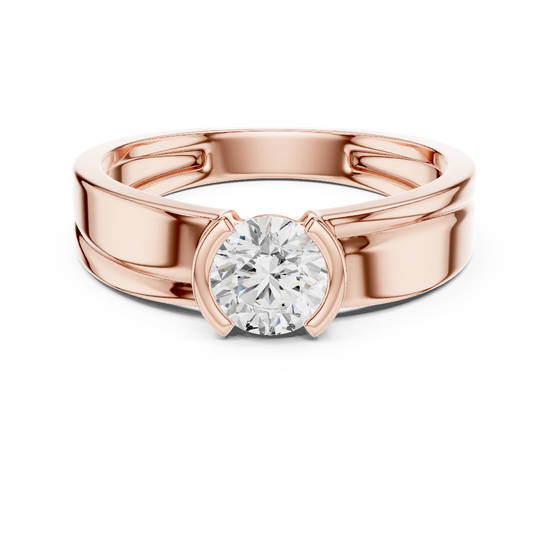 Modern solitaire men ring