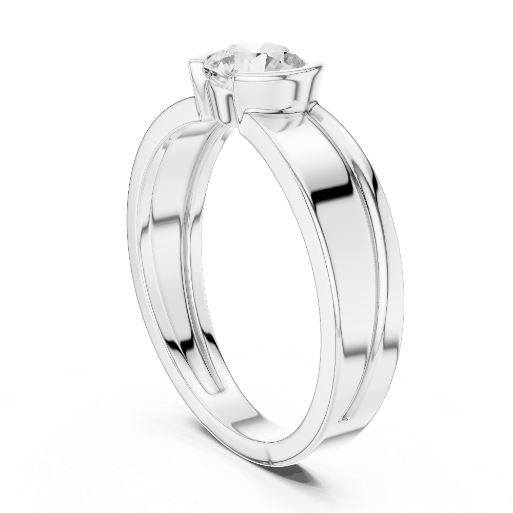 Modern solitaire men ring