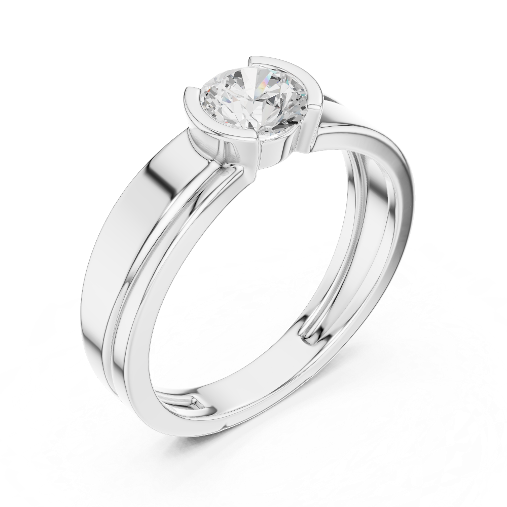 Modern solitaire men ring