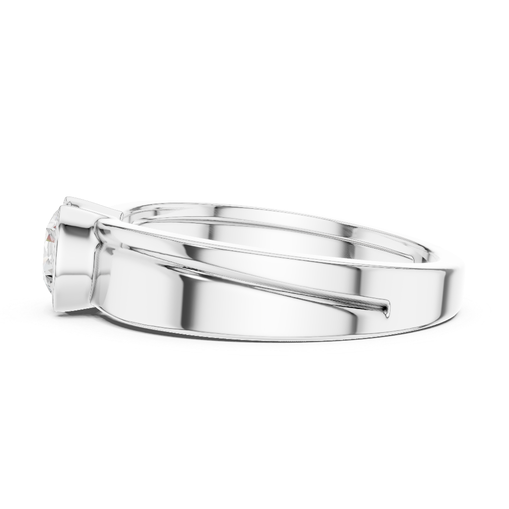 Modern solitaire men ring