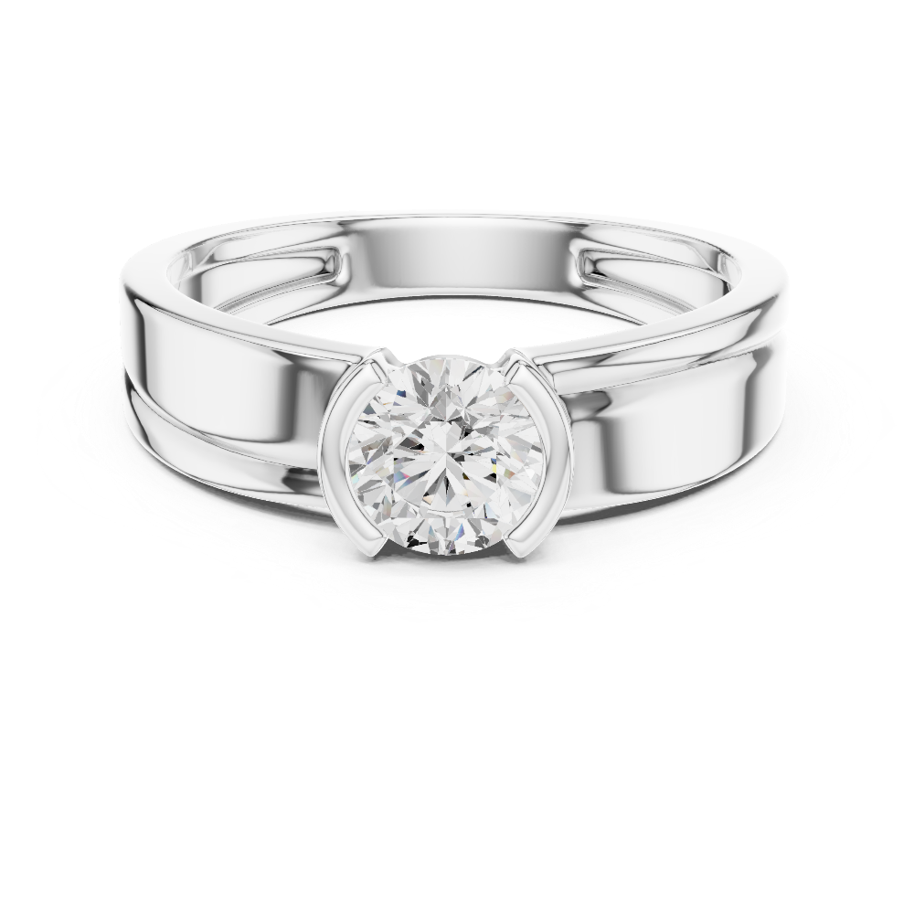 Modern solitaire men ring