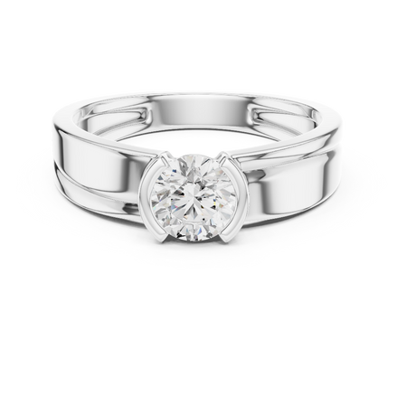 Modern solitaire men ring