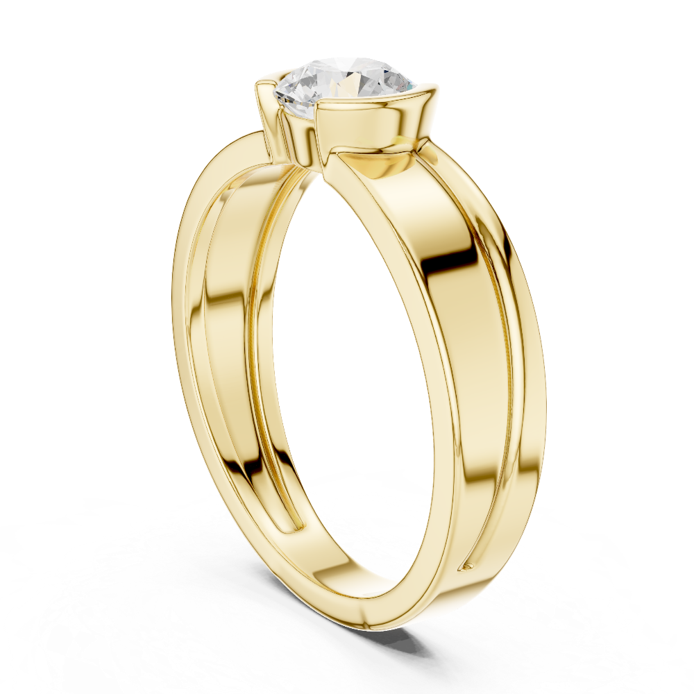 Modern solitaire men ring