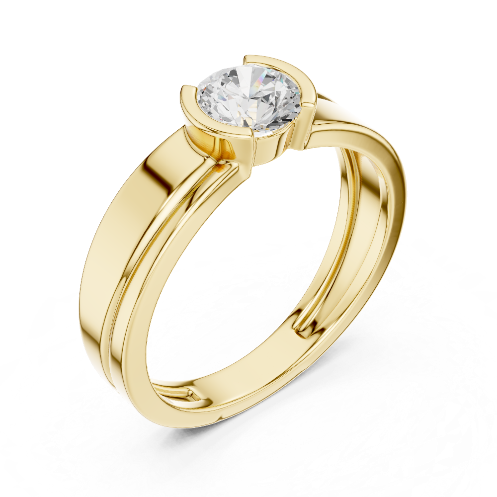 Modern solitaire men ring