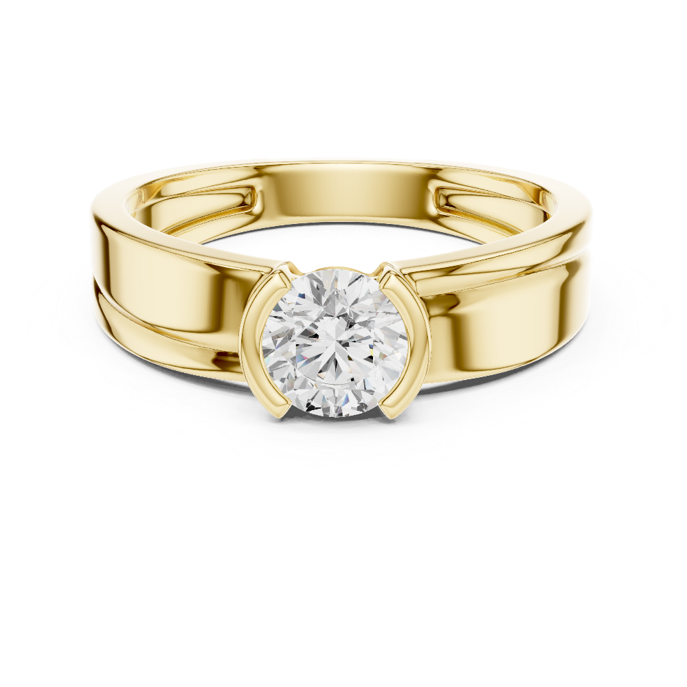 Modern solitaire men ring