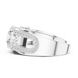 Gold ring with a diamond on a white background