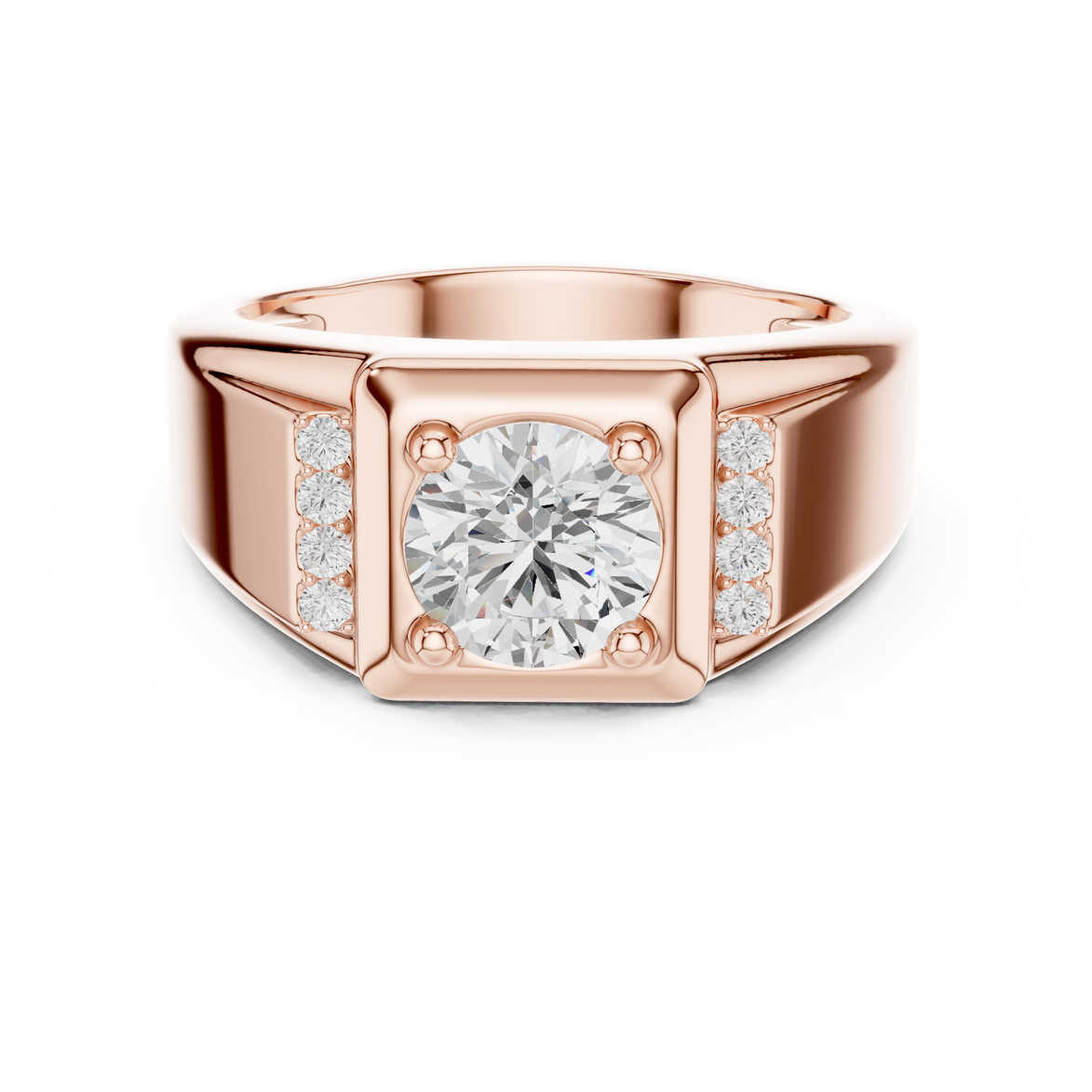 Men’s diamond signet ring