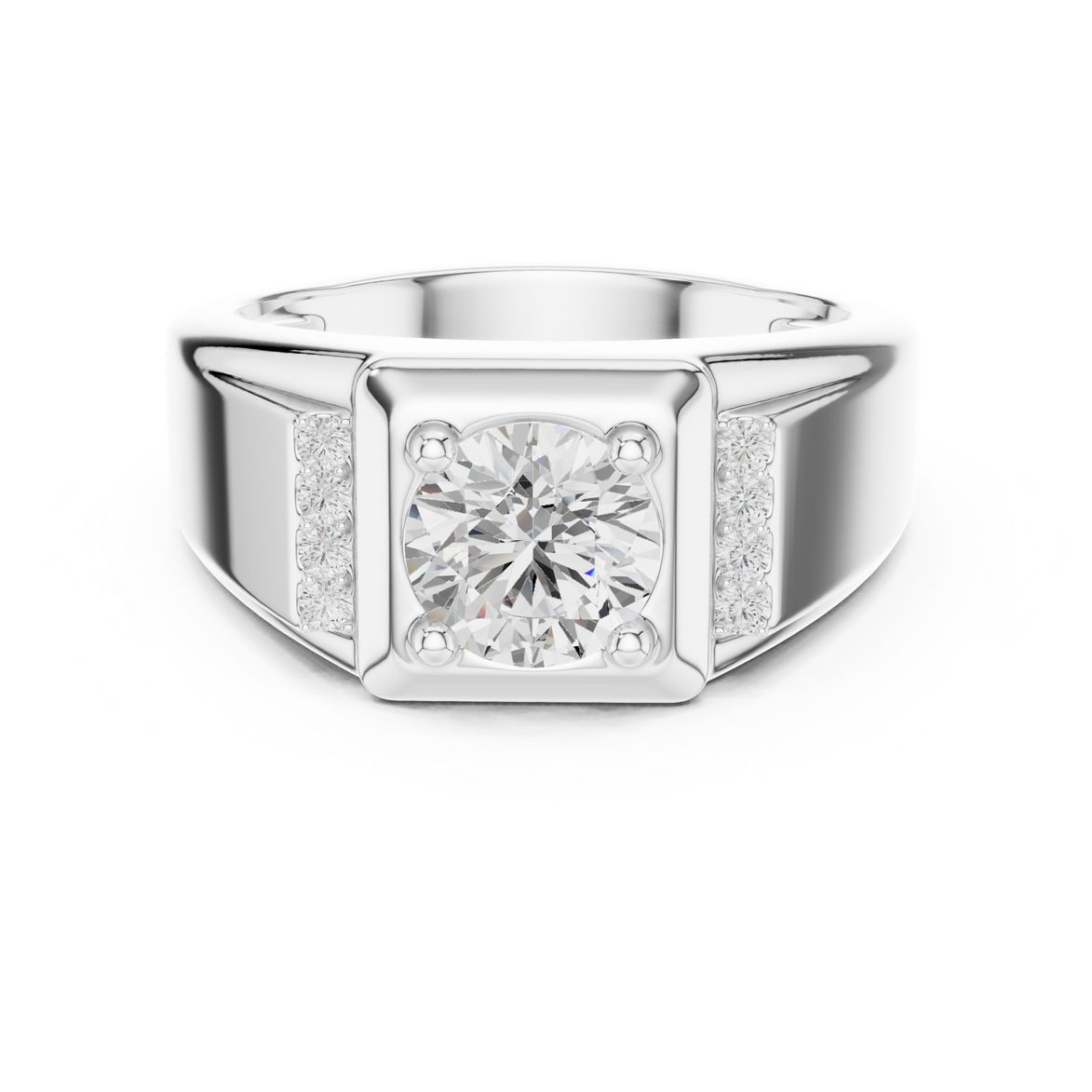 Men’s diamond signet ring