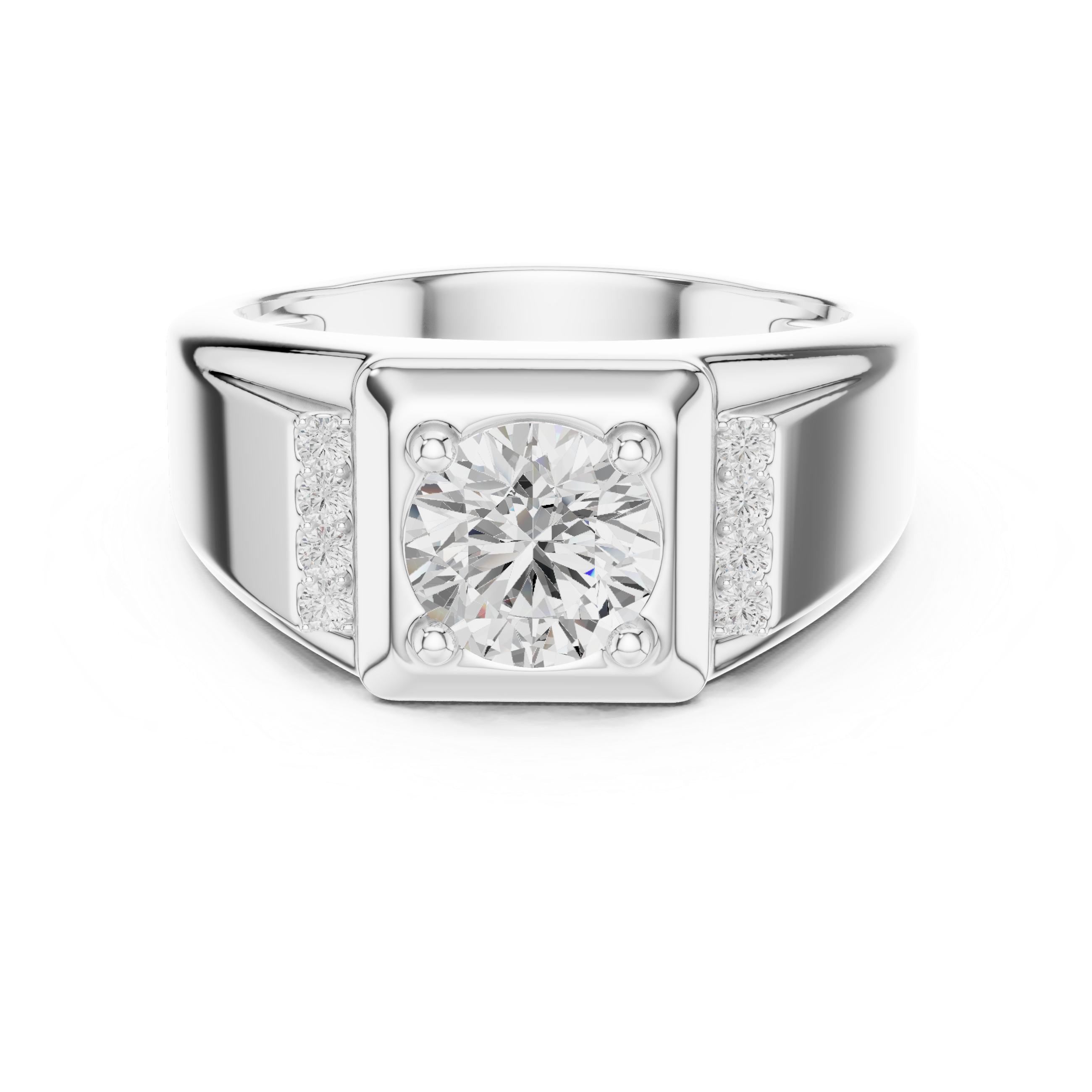 Men’s diamond signet ring