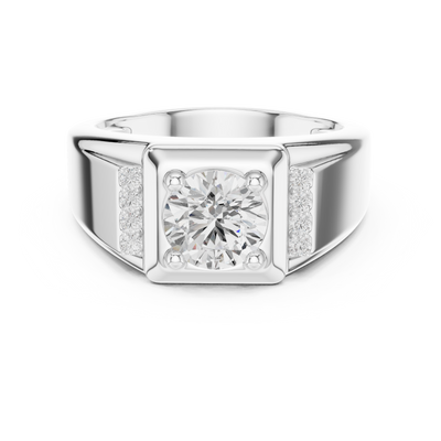 Men’s diamond signet ring